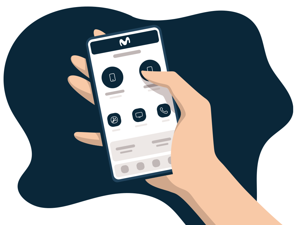 ilustración de mano con celular